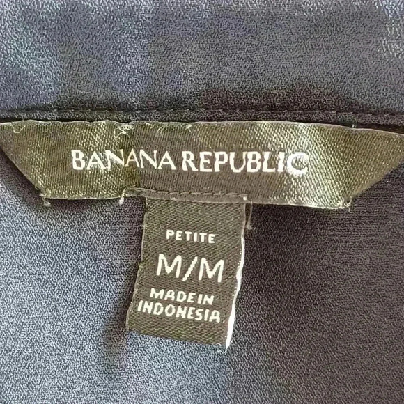 Banana Republic Navy Blue Long Sleeve Crewneck Pullover Blouse Medium Petite - Picture 6 of 12